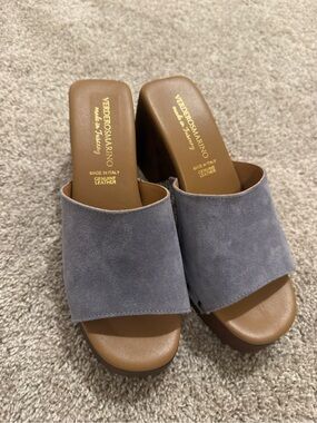 Verderosmarino Gray Suede platform slides